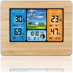 BEIJIYI Wireless Weather Station, Indoor Outdoor Digital Barometer with Outdoor Alarm Clock and Barometric Pressure (Ivory) BEIJIYI Wireless Weather Station, Indoor Outdoor Digital Barometer with Outdoor Alarm Clock and Barometric Pressure (Ivory)