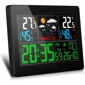 DEWDAT Wireless Weather Station/Weather Forecast Thermometer Hygrometer with Outdoor Sensor Display Temperature Humidity Atmospheric Alarm Clock Calendar DEWDAT Wireless Weather Station/Weather Forecast Thermometer Hygrometer with Outdoor Sensor Display Temperature Humidity Atmospheric Alarm Clock Calendar
