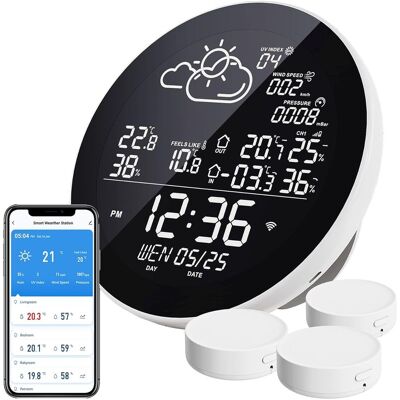 FLITI Mumu - WiFi Weather Station, wlan Wireless Indoor Outdoor Thermometer with 3 Outdoor Sensors, With lcd Screen FLITI Mumu - WiFi Weather Station, wlan Wireless Indoor Outdoor Thermometer with 3 Outdoor Sensors, With lcd Screen