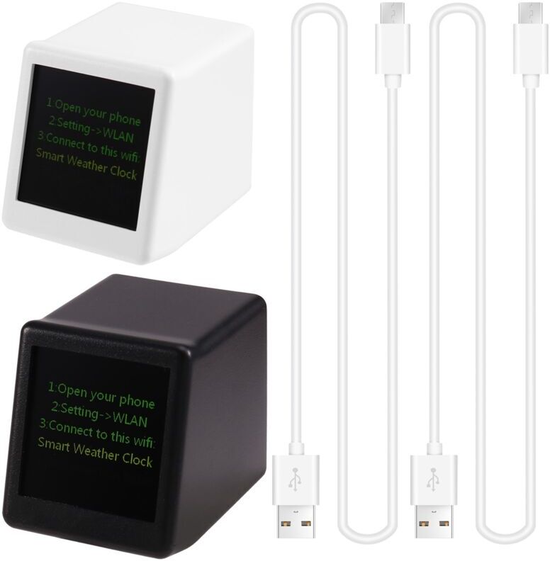 TLILY Digital Display Thermometer Hygrometer Mini Smart wifi Weather Station Temperature Humidity Time Clock