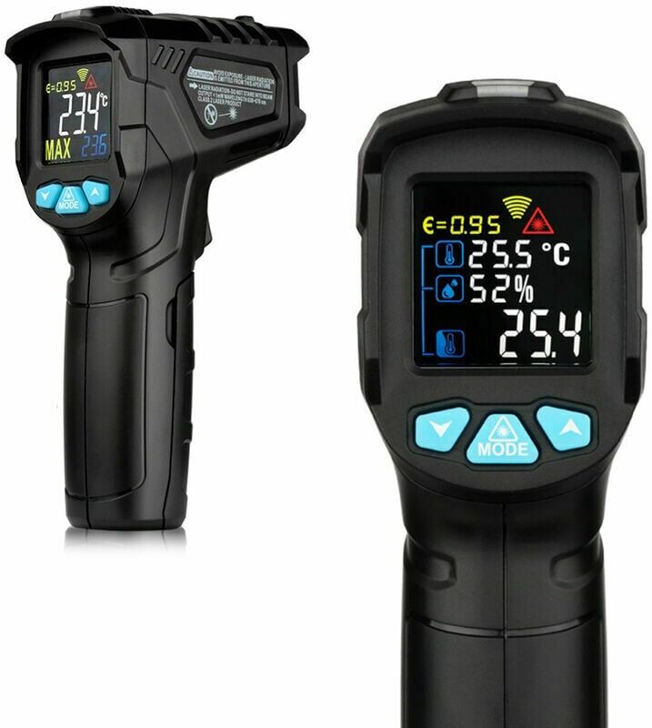 Hoopzi - Industrial Digital Infrared Thermometer Portable Infrared lcd Temperature Gauge Non-Contact ir Pyrometer Hygrometer Industrial Temperature