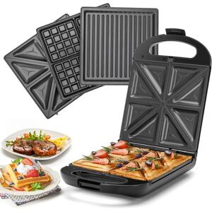 Taylor Swoden - 3-in-1 Family Toastie Maker Sandwich Toaster, 4 Slice Waffle Maker Panini Press Deep Filled Removable Plates with Non-Stick Coating,