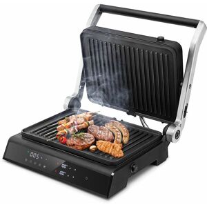 COSTWAY 3-in-1 Electric Panini Press Grill 4-Slice Sandwich Maker Non-Stick Coated Plate