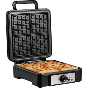 4 Slice Waffle Maker w/ Deep Cooking Plate Adjustable Temperature1200W - Black - Homcom