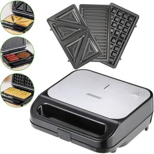 Sandwich Maker 3-in-1 Sandwich Toaster 3 Removable Sandwich Grill Waffle Plates 1000W Non-Stick Coating - Monzana