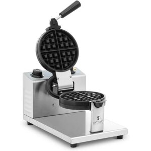 ROYAL CATERING Round Waffle Maker Waffle Iron Professional Stainless Steel 1200W