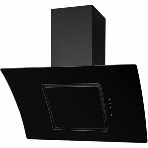 S.i.a - sia 90cm Touch Control Black Angled Curved Glass Cooker Hood Kitchen Extractor