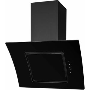 S.i.a - sia AT71BL 70cm Touch Control Black Angled Glass Cooker Hood Extractor Fan