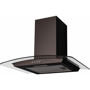 S.I.A Sia CGH70BL 70cm Curved Glass Black led Chimney Cooker Hood Extractor Fan
