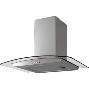 S.I.A SIA CGH70SS 70cm Curved Glass Stainless Steel Chimney Cooker Hood Extractor Fan