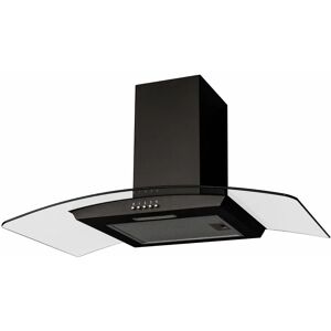 S.i.a - sia CGH80BL 80cm Curved Glass Chimney Cooker Hood Extractor Fan In Black