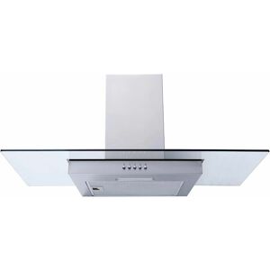 S.i.a - sia FL90SS Steel 90cm Flat Glass Chimney Cooker Hood Extractor Fan