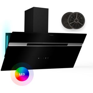 Klarstein - Alina 90 Angled Cooker Hood - 600m³/h Air Flow, Touch Panel, led Backlighting, Quiet 63dB, Energy Class a, 90cm Extractor Hood, Black Klarstein - Alina 90 Angled Cooker Hood - 600m³/h Air Flow, Touch Panel, led Backlighting, Quiet 63dB, Energy Class a, 90cm Extractor Hood, Black