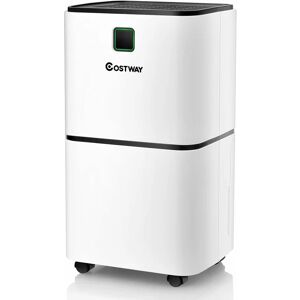 COSTWAY 12L/Day Dehumidifier with Digital Control Panel, Continuous Drainage, Laundry Drying, 3 Modes, Timer & Child Lock, Portable Dehumidifiers for