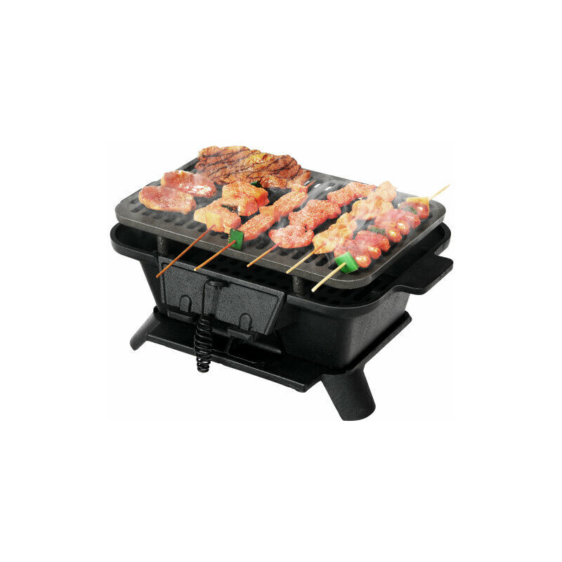 GYMAX Charcoal Grill Portable Barbecue Grill w/Double-sided Grilling Net