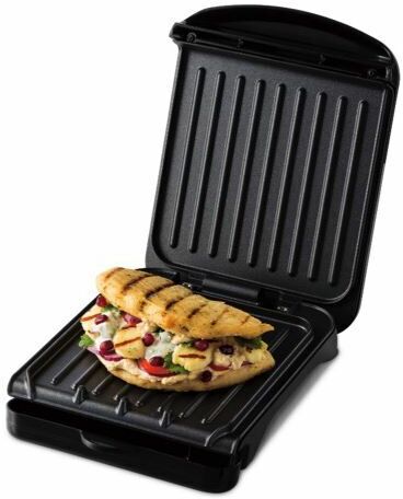 Salton/gf - George Foreman 25800 Small Fit Grill - Versatile Griddle, Hot Plate and Toastie Machine with Speedy Heat Up and Easy Cleaning, Black