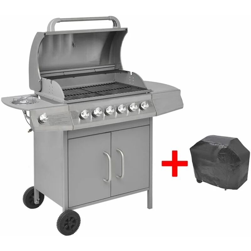 BERKFIELD HOME Royalton Gas Barbecue Grill 6+1 Cooking Zone Silver