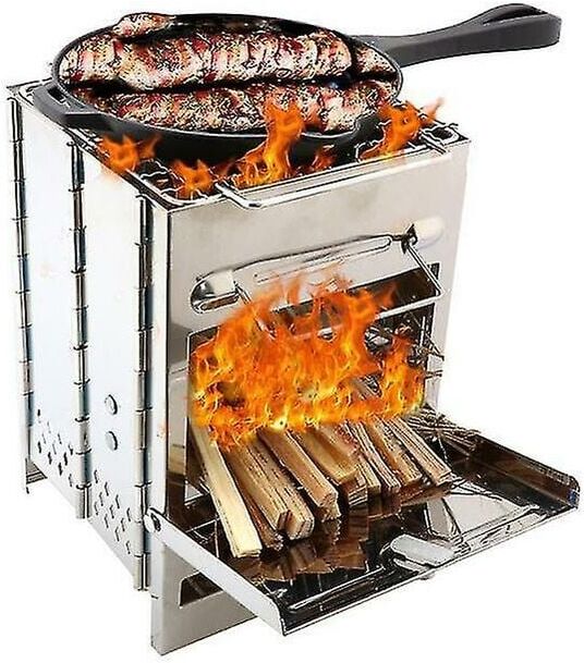 WOOSIEN Ultra Outdoor Burning Stove Oven Fold Barbecue Charcoal Grill Stove Shish Kabob Less Steel Bbq Patio Cam Picnic