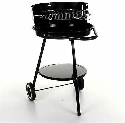 VISS Vaggan Black Charcoal Barbecue Double Shelf bbq Grill Outdoor Garden Patio Cook