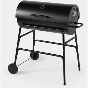Vonhaus - Charcoal bbq – Portable Barrel Barbecue with Warming Rack, Temperature Gauge, Wheels, Large Cooking Grill, Air Vents – 2 in 1 Barbeque and