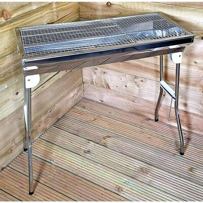 Garden Mile - Large Stainless Steel bbq Grill, Portable Folding Outdoor Picnic Camping Beach Garden Barbecue Fold Down wit Carry Handle Garden Mile - Large Stainless Steel bbq Grill, Portable Folding Outdoor Picnic Camping Beach Garden Barbecue Fold Down wit Carry Handle