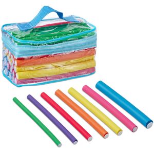 Hair Curlers, Set of 48, Different Sizes, Flexible Rods, No Heat Curls, for Long & Short Hair, with Travel Bag - Relaxdays Hair Curlers, Set of 48, Different Sizes, Flexible Rods, No Heat Curls, for Long & Short Hair, with Travel Bag - Relaxdays