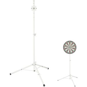 Dartboard Stand, Height Adjustable, 147-210 cm, Tripod, Equipment, Holder, Accessories, Fold, Portable, White - Relaxdays