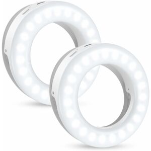 DENUOTOP Selfie Ring Light, [2 Pack] Clip-on Fill-Light [3 Color Modes], usb Rechargeable 200mAh Camera Light, Spotlight Flash Supplementary Light for Makeup