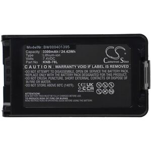 Battery Replacement for Kenwood KNB-24L, KNB-35L, KNB-55L, KNB-56N, KNB-57L, KNB-78L for Radio, Walkie-Talkie (3,300mAh, 7.4V, Li-Ion) - Vhbw