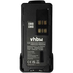 Vhbw - 1x Battery Replacement for Motorola PMNN4407, PMNN4406BR, PMNN4406 for Radio, Walkie-Talkie (3350mAh, 7.4 v, Li-Ion) + Belt Clip