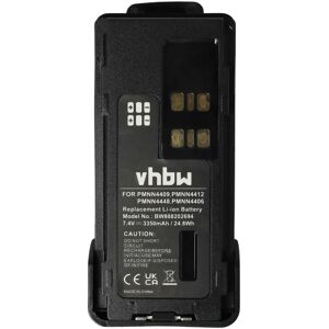 Vhbw - 1x Battery Replacement for Motorola PMNN4490A, PMNN4490, PMNN4490B for Radio, Walkie-Talkie (3350mAh, 7.4 v, Li-Ion) + Belt Clip