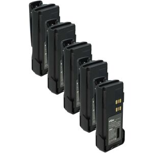 Vhbw - 5x Battery compatible with Motorola DP4600e, DP4800, DP4601, DP4601e, DP4800e Radio, Walkie-Talkie (3000mAh, 7.2 v, Li-ion) + Belt Clip