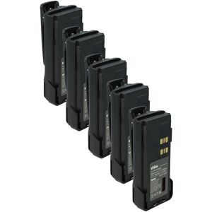 Vhbw - 5x Battery compatible with Motorola xir P6620, xir P6600, DP4801e, DP4801 Radio, Walkie-Talkie (3000mAh, 7.2 v, Li-ion) + Belt Clip