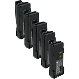 Vhbw - 5x Battery compatible with Motorola XiR P8660, XiR P8600, XiR P8620, XiR P8668 Radio, Walkie-Talkie (3000mAh, 7.2 v, Li-ion) + Belt Clip