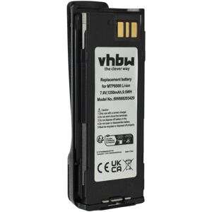 vhbw 1x Battery Replacement for Motorola NNTN8570B, NNTN8570A, NNTN8570 for Radio, Walkie-Talkie (1250mAh, 7.6 V, Li-Ion) + Belt Clip