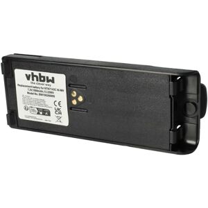 vhbw Battery Replacement for Motorola NTN7143CR, NTN7143R, NTN7144 for Radio, Walkie-Talkie (1800mAh, 7.5 V, Li-ion) + Belt Clip