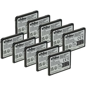 vhbw 10x Battery Replacement for Alan FB-777 for Radio, Walkie-Talkie (700 mAh, 3.7 V, Li-Ion)