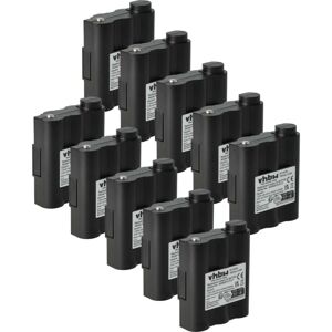 vhbw 10x Battery Replacement for Alan / Midland BATT5R, PB-ATL/G7 for Radio, Walkie-Talkie (700 mAh, 6 V, NiMH)