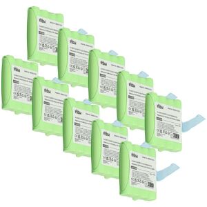 vhbw 10x Battery Replacement for Midland KEBT072A, BATT4R, BATT-4R, KEBT-072-A for Radio, Walkie-Talkie (700 mAh, 4.8 V, NiMH)