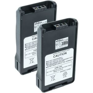 vhbw 2x Battery Replacement for Kenwood KNB-56L, KNB-55L, KNB-57, KNB-57L, KNB-56, KNB-56N, KNB-55Li for Radio, Walkie-Talkie (1300 mAh, 7.2 V, NiMH)