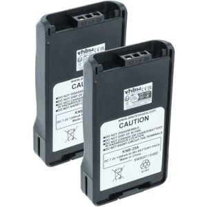 vhbw 2x Battery Replacement for Kenwood KNB-57Li, KNB-68LC for Radio, Walkie-Talkie (1300 mAh, 7.2 V, NiMH)
