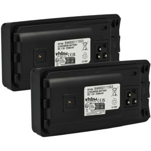 vhbw 2x Battery Replacement for Motorola PMNN6035, 6080384X65, RLN6305 for Radio, Walkie-Talkie (2200 mAh, 7.5 V, Li-Ion) + Belt Clip