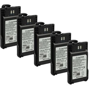 vhbw 5x Battery Replacement for Kenwood KNB-63L, KNB-65L for Radio, Walkie-Talkie (1000 mAh, 7.4 V, Li-Ion) + Belt Clip