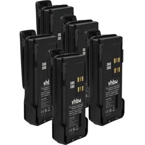 vhbw 5x Battery Replacement for Motorola PMNN4409AR, PMNN4412, PMNN4409BR for Radio, Walkie-Talkie (2200mAh, 7.4 V, Li-Ion) + Belt Clip