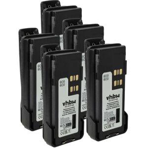 Vhbw - 5x Battery Replacement for Motorola PMNN4488a, PMNN4418, PMNN4418AR for Radio, Walkie-Talkie (3000mAh, 7.2 v, Li-ion) + Belt Clip