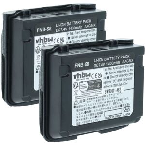vhbw 2x Battery Replacement for Yaesu / Vertex FNB-58, FNB-80Li, FNB-58Li, FNB-80 for Radio, Walkie-Talkie (1400 mAh, 7.4 V, Li-Ion) vhbw 2x Battery Replacement for Yaesu / Vertex FNB-58, FNB-80Li, FNB-58Li, FNB-80 for Radio, Walkie-Talkie (1400 mAh, 7.4 V, Li-Ion)