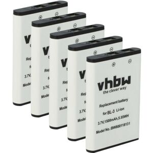 vhbw 5x Battery compatible with Intek KT-950EE, LN-950 Radio, Walkie-Talkie (1500 mAh, 3.7 V, Li-Ion) vhbw 5x Battery compatible with Intek KT-950EE, LN-950 Radio, Walkie-Talkie (1500 mAh, 3.7 V, Li-Ion)
