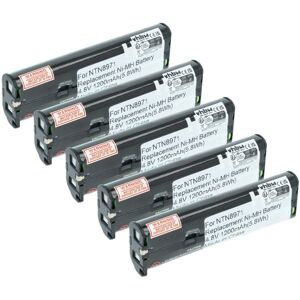 vhbw 5x Battery Replacement for Motorola SNN4933A, SNN4802A, NTN8971, NTN8971B for Radio, Walkie-Talkie (1200 mAh, 4.8 V, NiMH) vhbw 5x Battery Replacement for Motorola SNN4933A, SNN4802A, NTN8971, NTN8971B for Radio, Walkie-Talkie (1200 mAh, 4.8 V, NiMH)