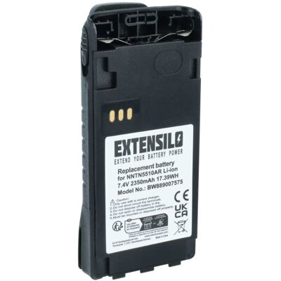 EXTENSILO Battery Replacement for Motorola NNTN5510BR, NNTN5510AR for Radio, Walkie-Talkie (2350 mAh, 7.4 V, Li-Ion) + Belt Clip EXTENSILO Battery Replacement for Motorola NNTN5510BR, NNTN5510AR for Radio, Walkie-Talkie (2350 mAh, 7.4 V, Li-Ion) + Belt Clip