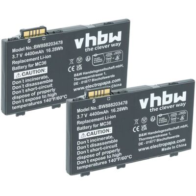 Vhbw 2x Battery Compatible With Motorola Es85xx, Mc36, Es85, Tc55, Tc55ah-jc11es Mobile Computer Pda Scanner (4400 Mah, 3.7 V, Li-ion) Vhbw 2x Battery Compatible With Motorola Es85xx, Mc36, Es85, Tc55, Tc55ah-jc11es Mobile Computer Pda Scanner (4400 Mah, 3.7 V, Li-ion)